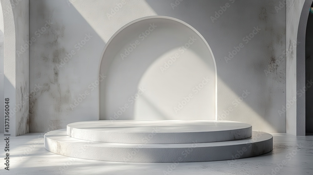 white product background stand or podium pedestal on advertising room display with blank backdrops 3d rendering white product background stand or podium pedestal on advertising room display with blank backdrops 3d rendering