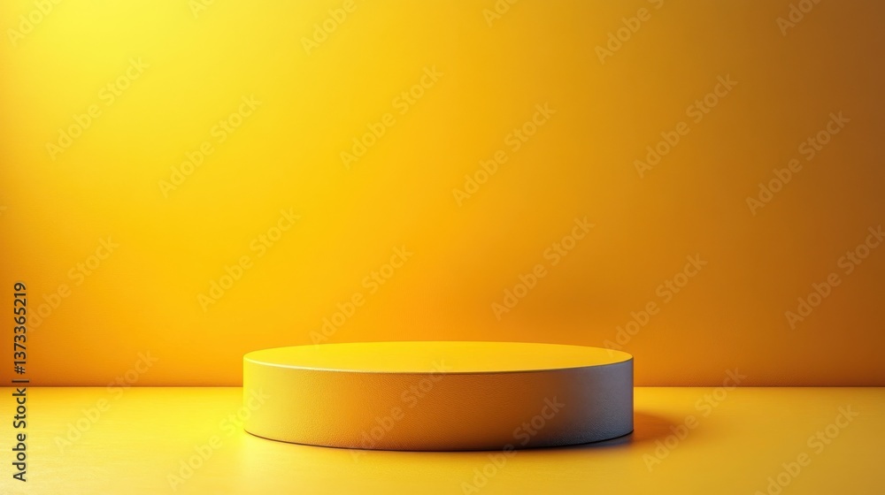 yellow product background stand or podium pedestal on advertising display with blank backdrops 3d rendering yellow product background stand or podium pedestal on advertising display with blank backdrops 3d rendering