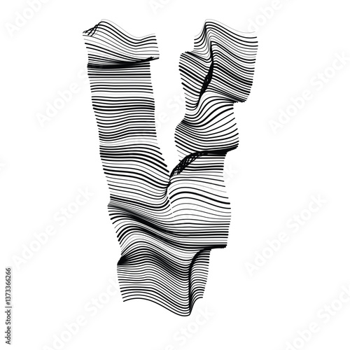 The wavy alphabets - Letter V