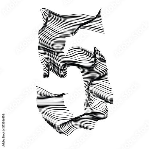 The wavy alphabets - Number 5
