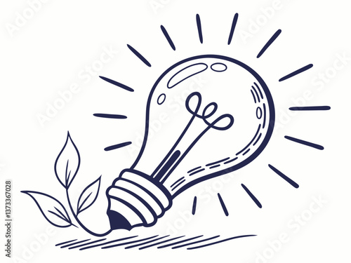 Light bulb icon vector representing idea innovation and creativity