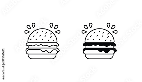 Hot Burger icon design with white background stock illustration