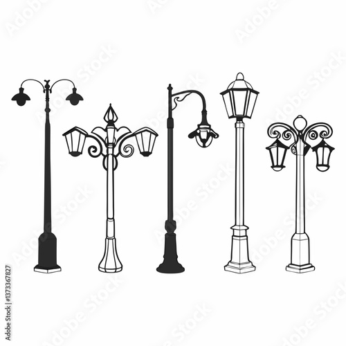 Iron lighting pole