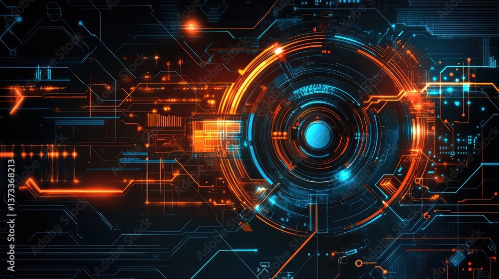 Futuristic interface with seamless technology integration across devices and digital systems. Copy space. Futuristic interface with seamless technology integration across devices and digital systems. Copy space.