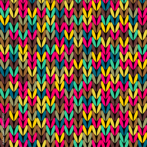 Knitted background pattern wallpaper knitting decorative print handmade textile knitting handiwork	