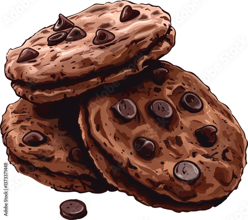 a pile of oatmeal Hand Drawing Vintage Style.