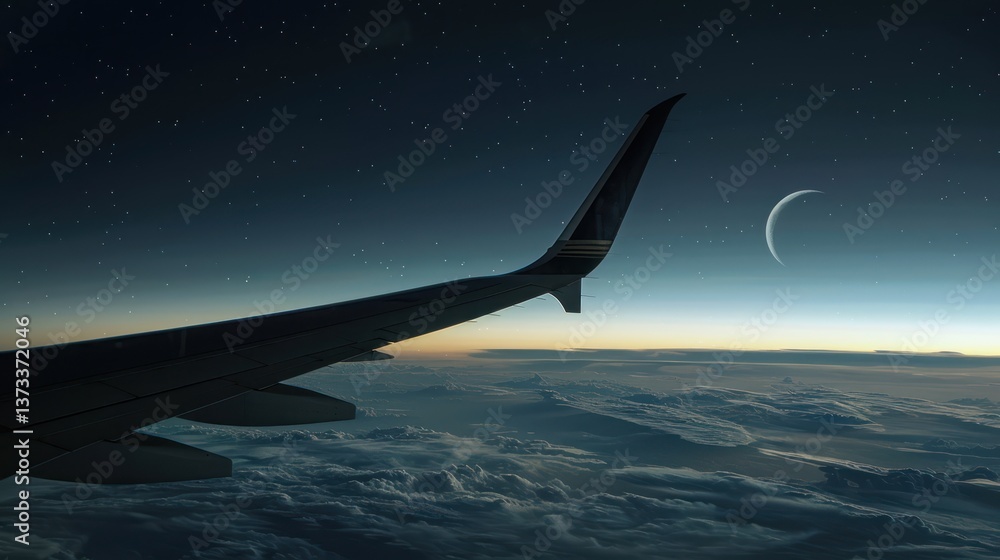 A single wing of an airplane,moon A single wing of an airplane,moon