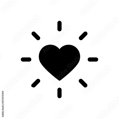 love or heart glowing and shiny core value icon vector business integrity, trust, passion, valentine, honesty, and commitment symbol illustration for web and app template design