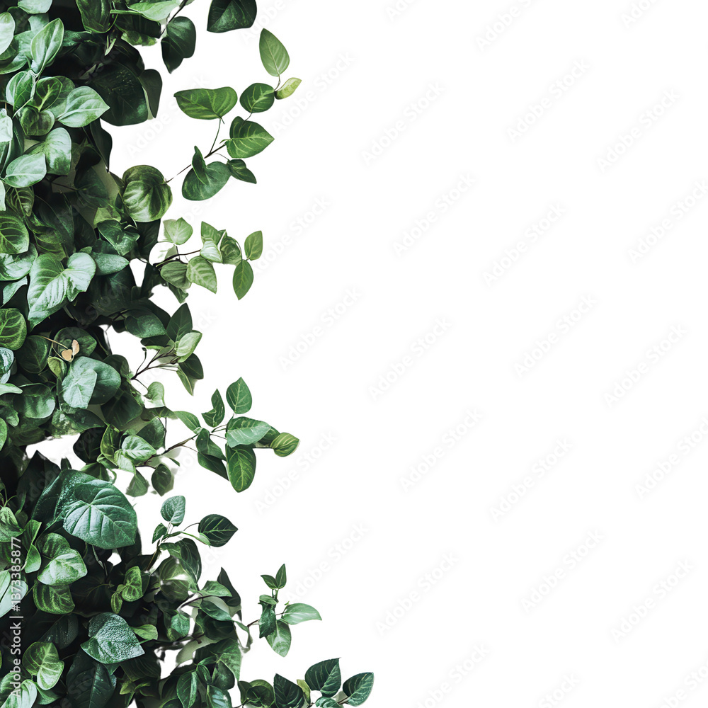Fototapeta premium Botanical Frame: A verdant frame of lush green foliage provides a refreshing visual contrast, embodying nature's graceful artistry.