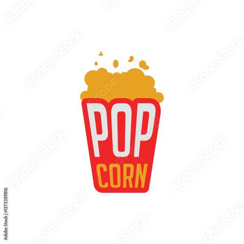 Popcorn in a red container.  A delicious snack