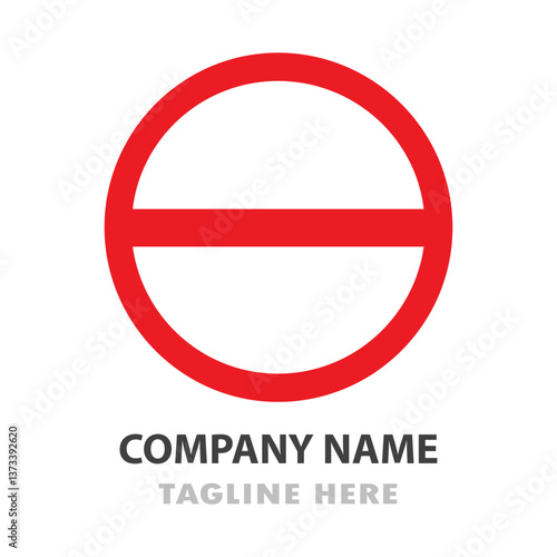 Red Circle with Horizontal Bar Logo