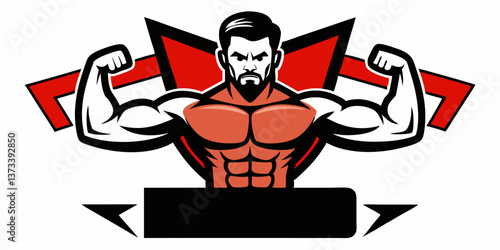 vector fitness body building logo