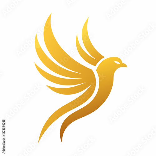 vector golden bird logo design 