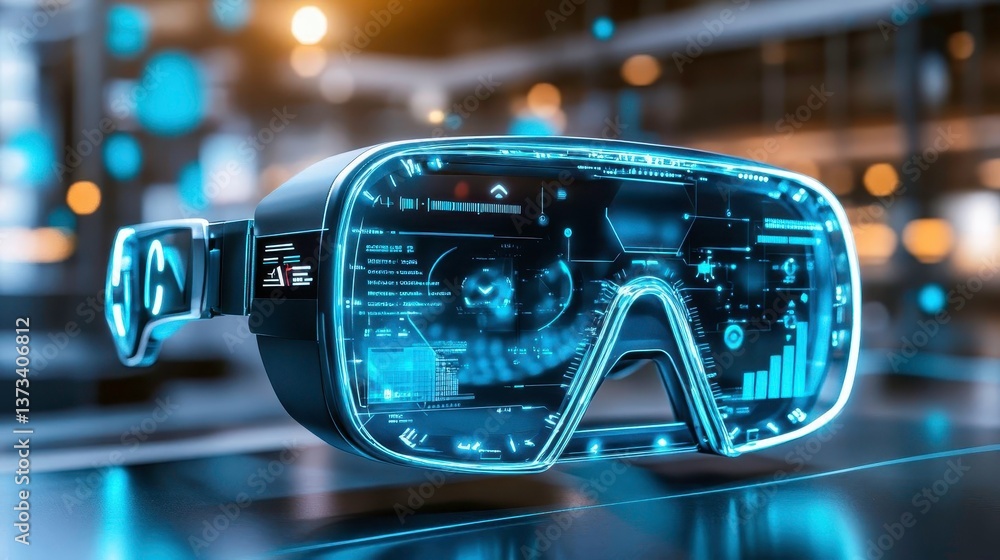 Futuristic Smart Glasses HUD Display - Metaverse Futuristic Smart Glasses HUD Display - Metaverse