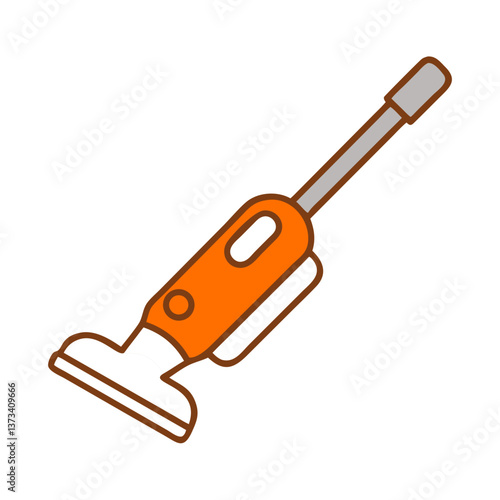 Cordless vacuum cleaner illustration in orange style  
