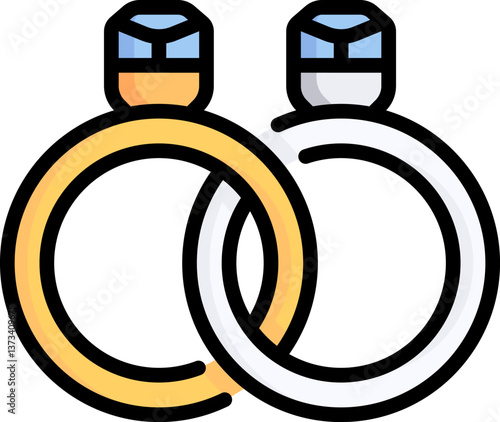 wedding rings Illustration on a white background.