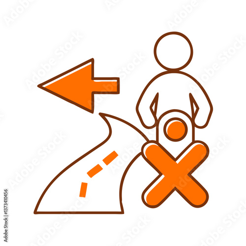 User navigating a stressful journey away from the road  