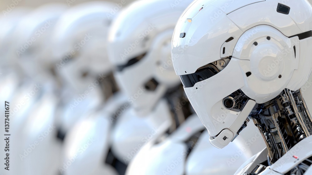 Fototapeta premium Futuristic Robot Army AI Technology Automation Innovation