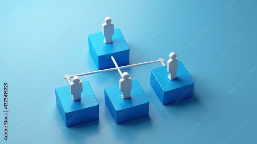 Organization Chart - Hierarchy Concept - 3D Organization Chart - Hierarchy Concept - 3D