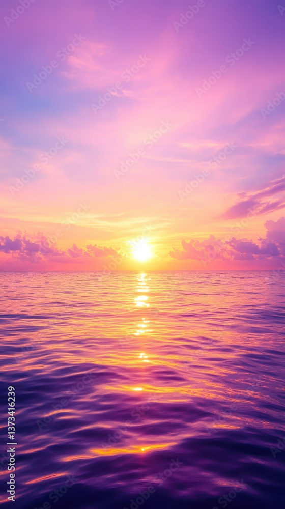 Fototapeta premium colorful sunrise over ocean with vibrant hues