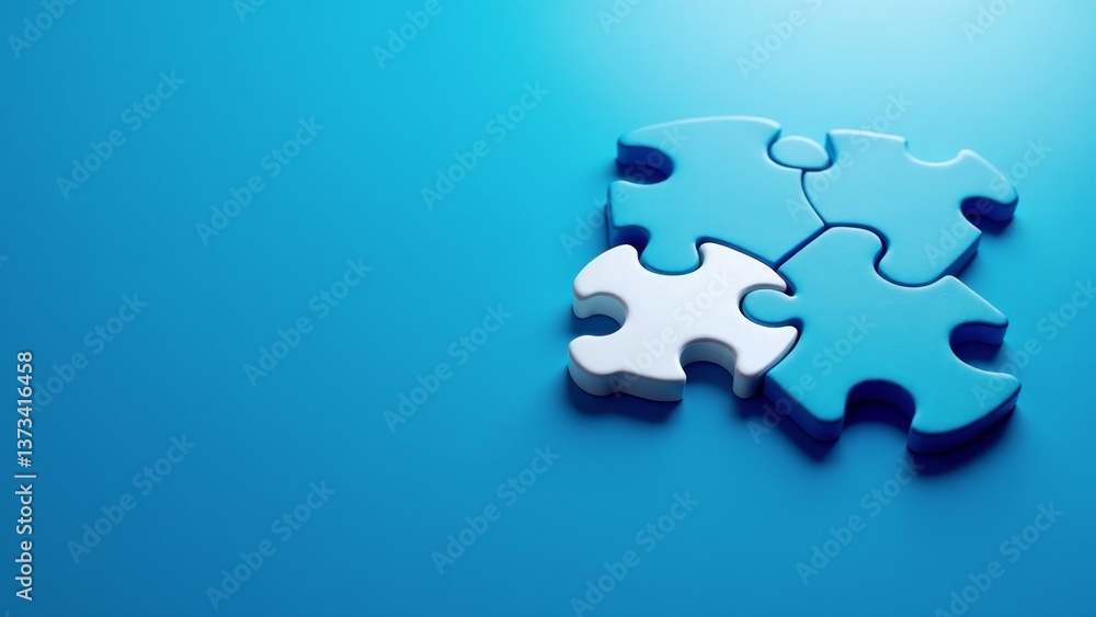 Fototapeta premium Puzzle Pieces-White Stands Out