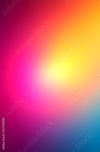 Colorful blurred background, pastel gradient colors with copy space, bright orange and blue hues, soft yellow to teal, smooth transition