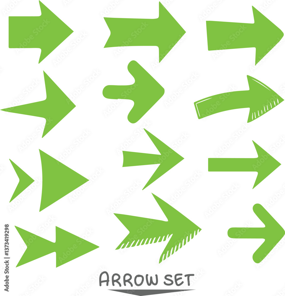 set of green arrows set of green arrows
