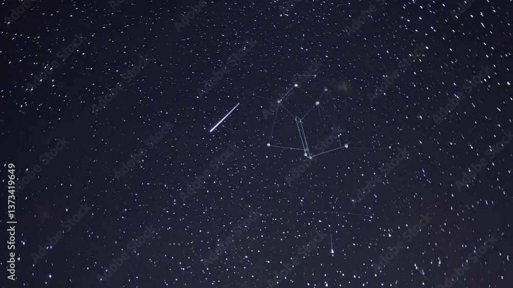 Captivating night sky with moving starry patterns and constellations Captivating night sky with moving starry patterns and constellations