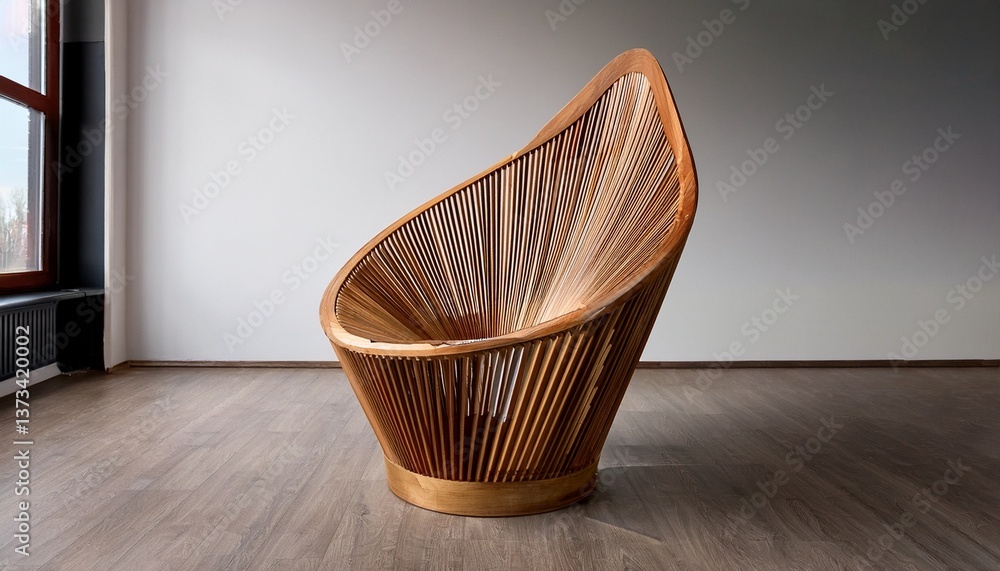 Fototapeta premium wooden chair in a room