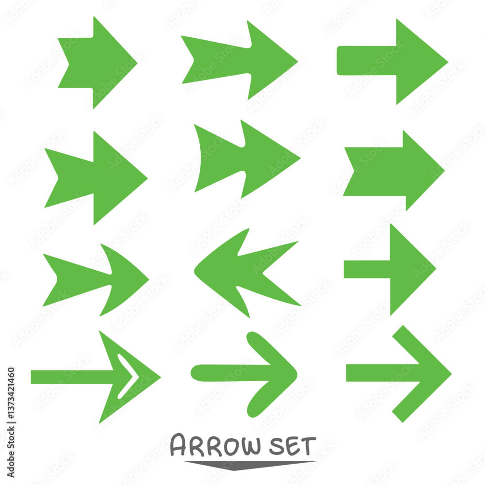set of green arrows set of green arrows