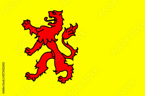 Flag of Province of South Holland (Kingdom of the Netherlands, Holland), Flag background. Vector illustration