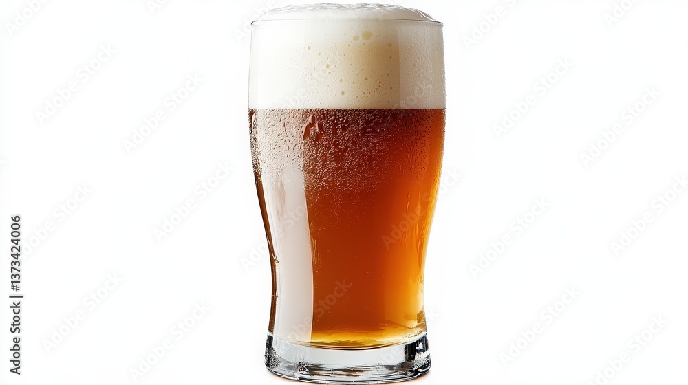 Golden beer, perfectly foamed, shines against a clean backdrop. Refreshing and inviting Golden beer, perfectly foamed, shines against a clean backdrop. Refreshing and inviting