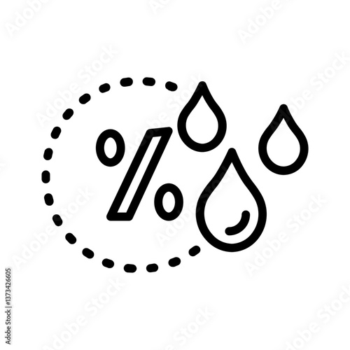 Vector black line icon for Humidity