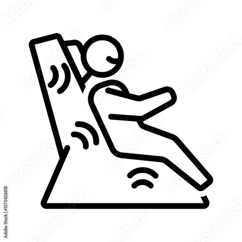 Vector black line icon for Massage chair