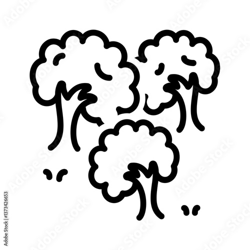 Vector black line icon for Tree cultivation