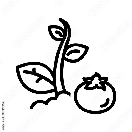 Vector black line icon for Vegetable cultivation