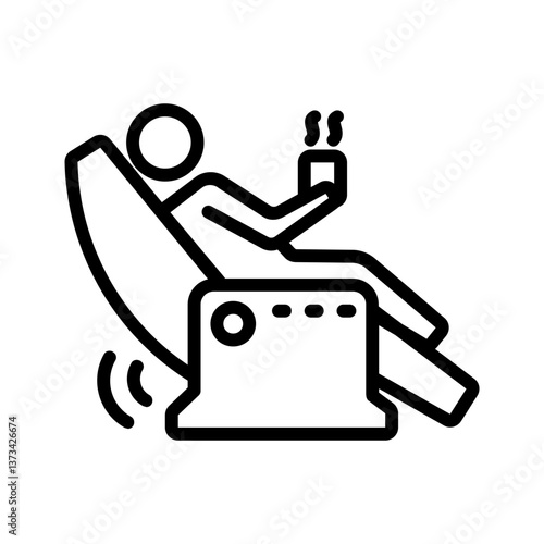 Vector black line icon for Zero gravity chair