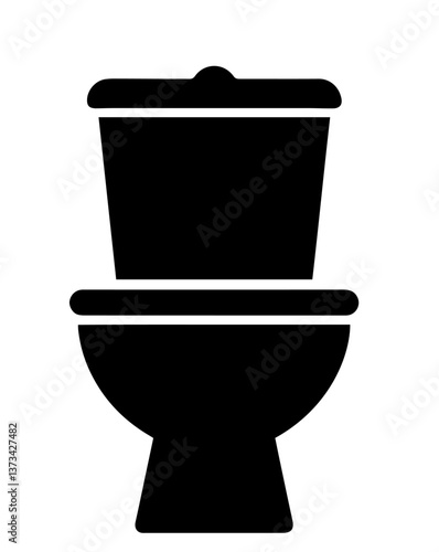 Toilet design with bowl, tank, and automatic flush system, symbolizing sanitary fixture for waste disposal. Sanitary Fixture for Waste Disposal and Hygiene

