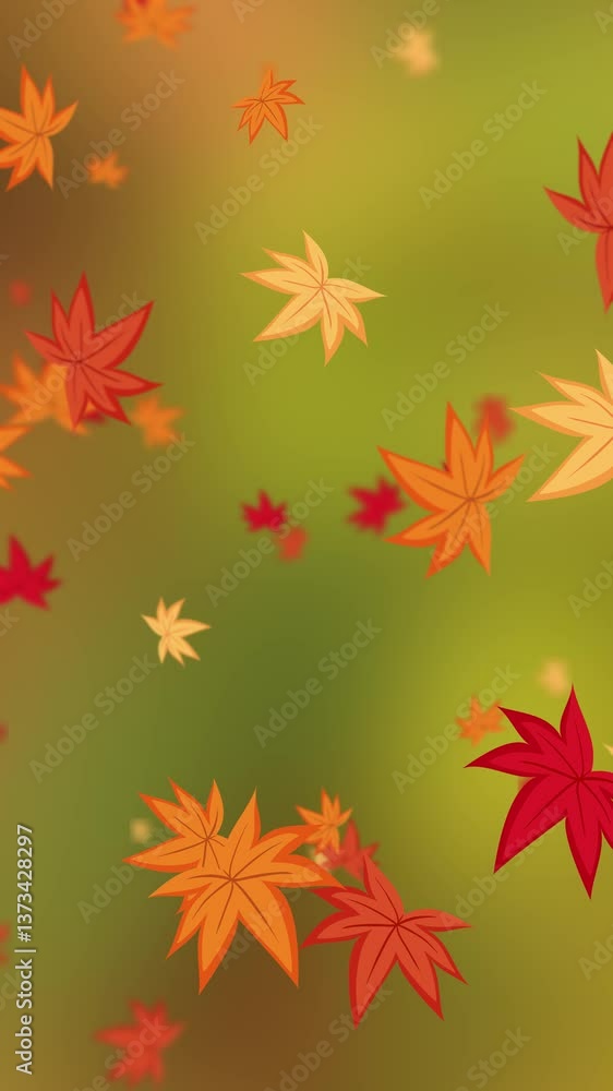 Autumn Leaves Gently Falling in a Serene Dance Autumn Leaves Gently Falling in a Serene Dance