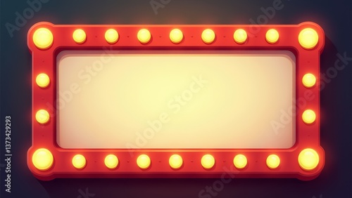 Wallpaper Mural Blank Theater Marquee With Red Border Torontodigital.ca