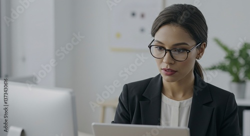 A loyal woman dedicated to office work with tireless efforts and unwavering devotion. Generative AI