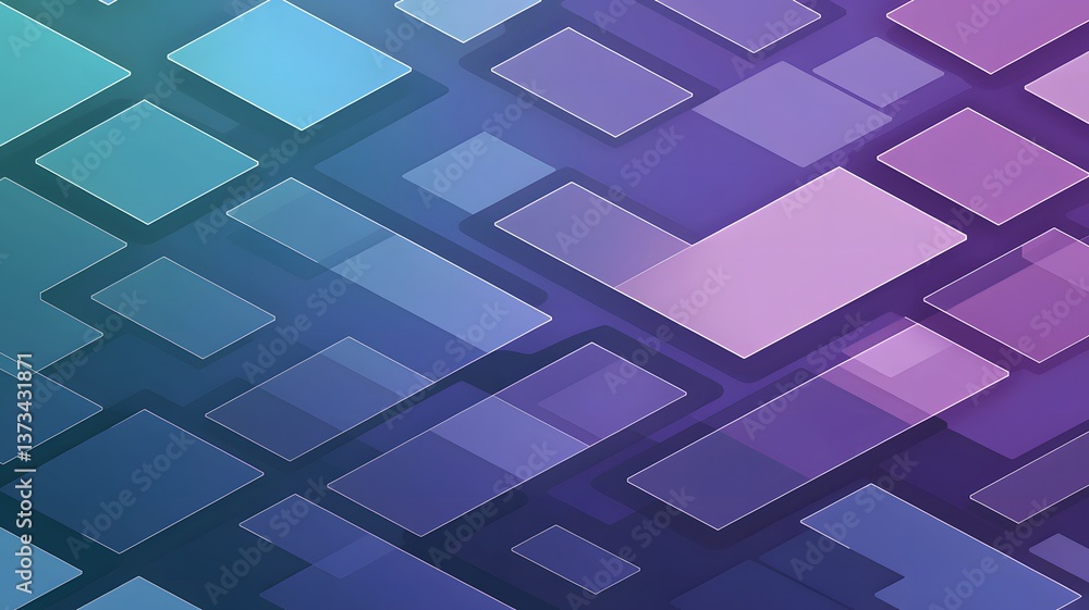 Fototapeta premium Floating Geometric Squares Pattern in Gradient Colors