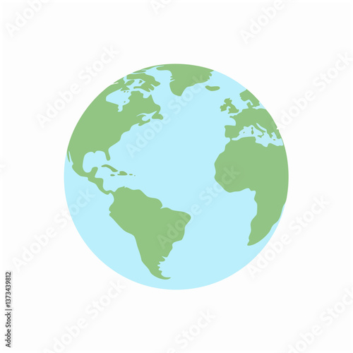 Earth Day logo with globe and protective hands illustration
