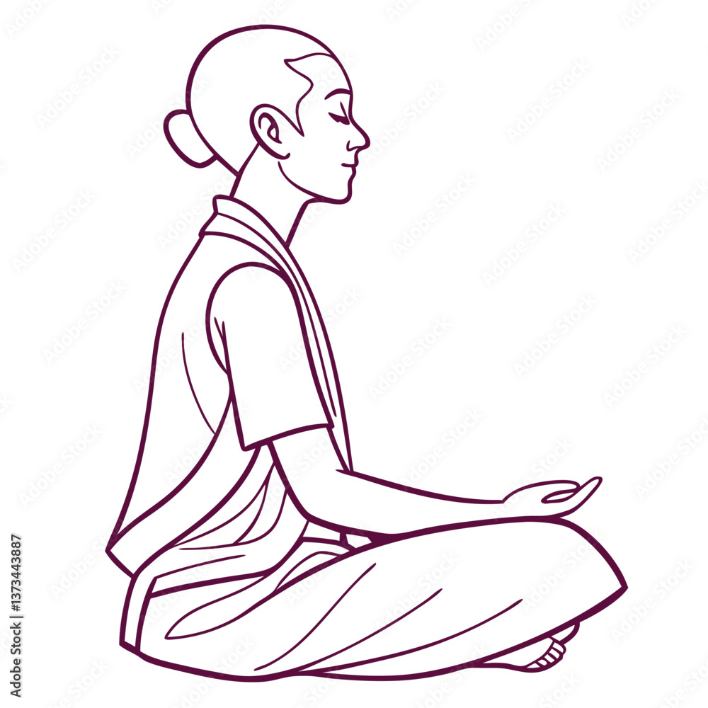 Meditating person in lotus position on a plain background Meditating person in lotus position on a plain background