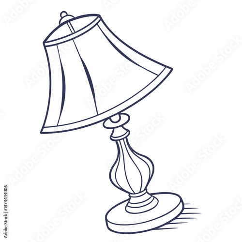 Vintage desk lamp illustration in minimalist style  