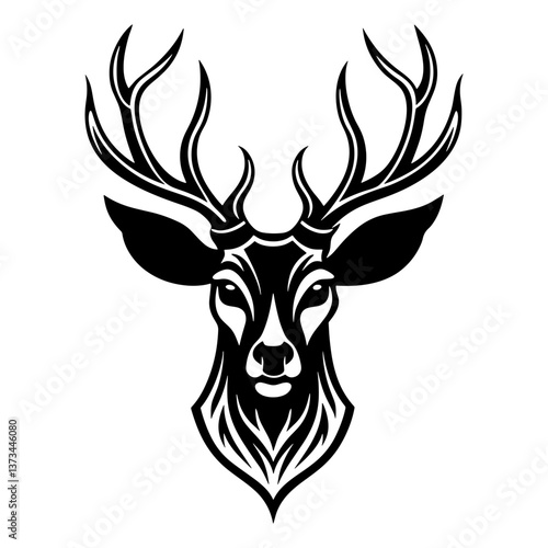 Wallpaper Mural Deer Head Tribal Tattoo Design – Intricate Stag Illustration Torontodigital.ca