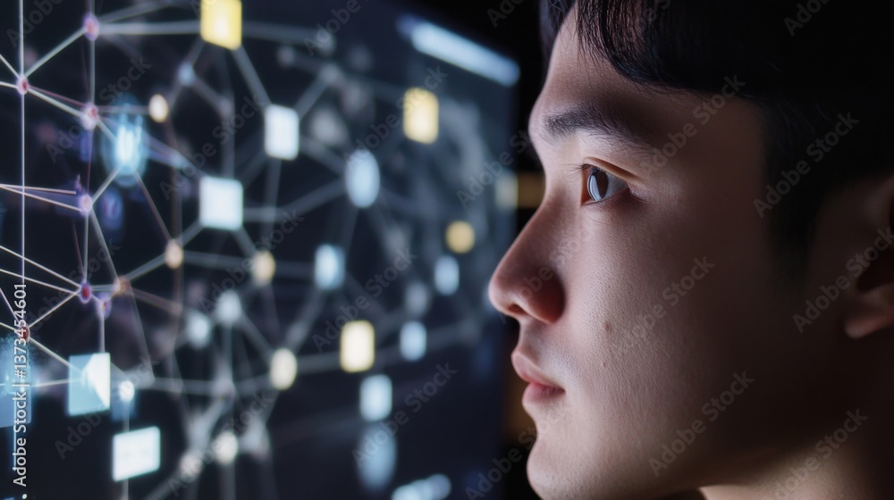 AI software developer creating deep learning models for facial emotion recognition, tech office with neural network diagrams and emotion analysis software, AI style AI software developer creating deep learning models for facial emotion recognition, tech office with neural network diagrams and emotion analysis software, AI style