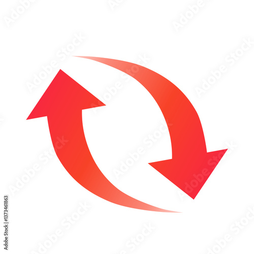 イラスト素材: 双方向 繰り返しを表現するグラデーションのスタイリッシュな矢印　ビジネス　シンプル