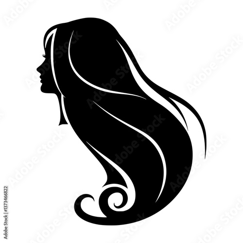 Elegant Woman Silhouette Hair Design