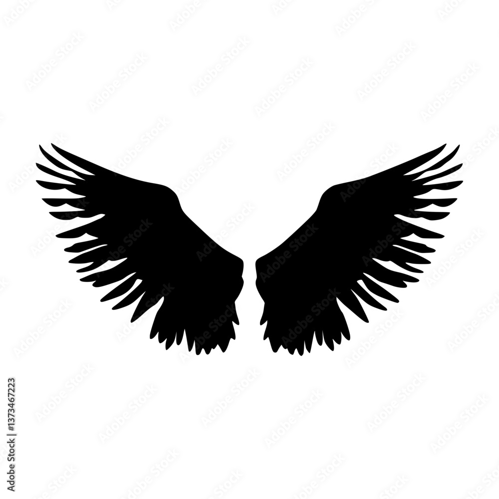 Obraz premium Black Wings Silhouette - Dreamy Flight